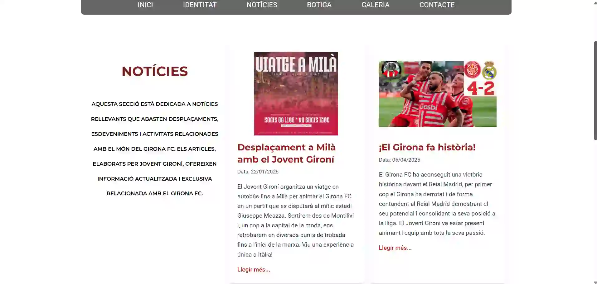 Jovent Gironí – Sección Noticias